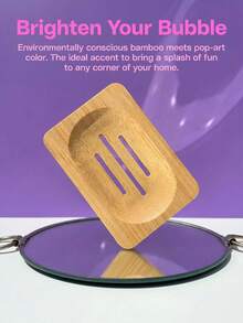 Zazumi 1Pc Natural Bamboo Soap Dish, Solid Bamboo With Slotted Drainage, Keeps Soap Dry And Neat, Ideal For Bathrooms, Kitchens, Perfect For Christmas, Valentine's & Wedding Decor. - multicolor - View 8