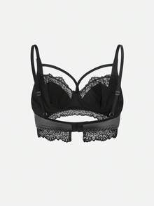 Bella Beso Áo ngực nữ thời trang, cổ điển, gợi cảm, quyến rũ với chất liệu ren PU và đệm mút. - màu đen - Xem 2