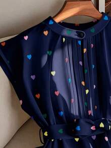 GlowEve CURVE Elegant Summer Vacation Shirts For Plus-Size Ladies - Blue - View 3