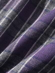DAZY Pantalones cortos de pijama con estampado de cuadros, parches y cintura elástica para mujer, para verano - Morado - Ver 10