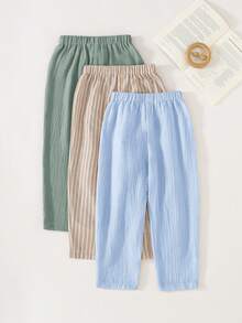 Cozy Pixies 3件套儿童弹力腰裤套装，舒适百搭，适合外出、街头风、居家和派对穿着。 - 彩色 - 查看 6