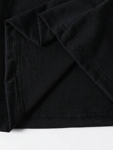 SHEIN Streecool Kids Bộ 2 món áo thun và quần short in chữ cho bé trai - màu đen - Xem 6