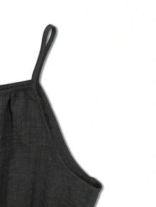 Breezaya Bộ áo liền quần dáng rộng thời trang nữ - Màu xám đen - Xem 4