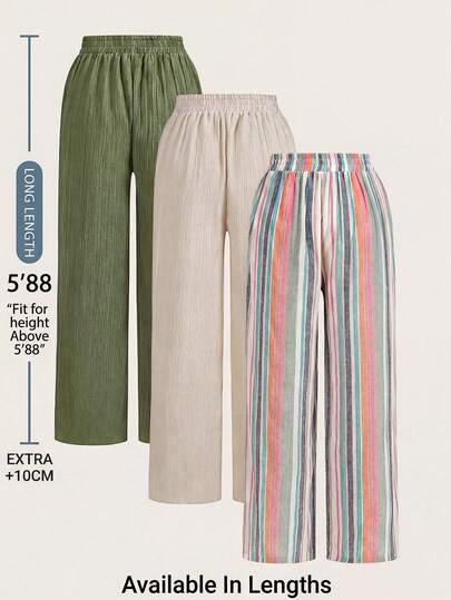 SHEIN Tall CURVE Pantalones rectos casuales y sueltos de talla grande