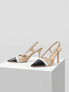 Mnmlis Beautiful Burgundy Snake Pattern Pointed High Heels, Thin Heels Show Long Legs, Dating Shoes - Apricot - View 2