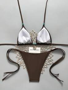 Swim Mod 2026 Spring/Summer Resort Minimalist Separate Bikini, Gathering Uplift High-End Swimwear For Women - Multicolor - View 2