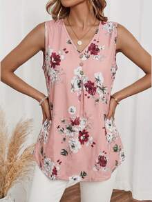 EMERY ROSE Áo không tay in hoa cỡ lớn dành cho nữ, thích hợp cho kỳ nghỉ. - Hồng - Xem 6