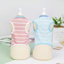 PETSIN Ropa de primavera para mascotas, suministros para animales, ropa para perros, camiseta de tirantes para perros, camiseta para gatos, atuendos para peluches, ropa casual y fresca para pequeños animales, camiseta de tirantes para perros, ropa para gatos, nueva camiseta de tirantes para la temporada de primavera y verano - Multicolor - Ver 5