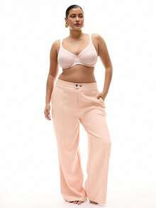 LUVLETTE Plus Pink Lingerie Lounge Curve 全包覆支撑透气钢圈轻薄衬垫轻盈蕾丝粉色优雅透气舒适显瘦文胸 - 淺粉色 - 查看 10
