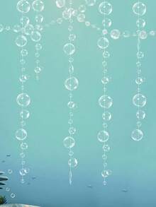 1/2个 200厘米 漂浮摇摆防水轻便泡沫泡泡白色水下主题派对花环装饰，适用于生日、情人节、家庭海洋派对用品、沙滩横幅 - 透明 - 查看 2