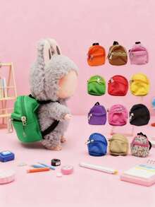 MINKOJA A Stylish Mini Backpack Designed Exclusively For Labubu - A Cute Mini Backpackwith Various Styles. It's Both Fashionable And Adorable, Fitting Most Doll Sizes. It's A Great Item For DIY Doll Outfits, With 12 Bright Color Options To Choose From. - Multicolor - View 1