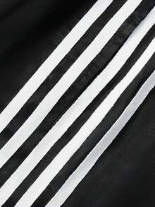 PAVTROS Quần short nam mùa hè phong cách casual sọc phối ghép, cạp chun dây rút, đi du lịch - màu đen - Xem 3