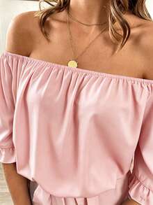 Breezaya Mono con volantes al hombro estilo hawaiano - Rosa - Ver 3