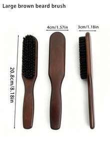 Pig Bristle Smoothing Comb - Soft To Medium Hardness Smoothing Comb, Suitable For Creating Smooth And Tangle-Free Hairstyles For Both Men And Women - Wooden Handle, Essential For Back-To-School Season And Travel, Comb, Curl Comb, Detangling Comb, Ladies' Comb, Hair Salon, Hair Care Tool - Multicolor - View 10