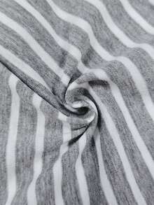 EMERY ROSE Raglan Sleeve Striped Print Tee Graphic Tees Women Tops - Grey - View 3