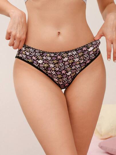 1pc Colorful Minimalist Ditsy Floral Girls/Women's Underwear Panty