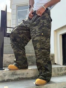 Manfinity EMRG Unisex American Camouflage Cargo Jeans - Multicolor - View 3