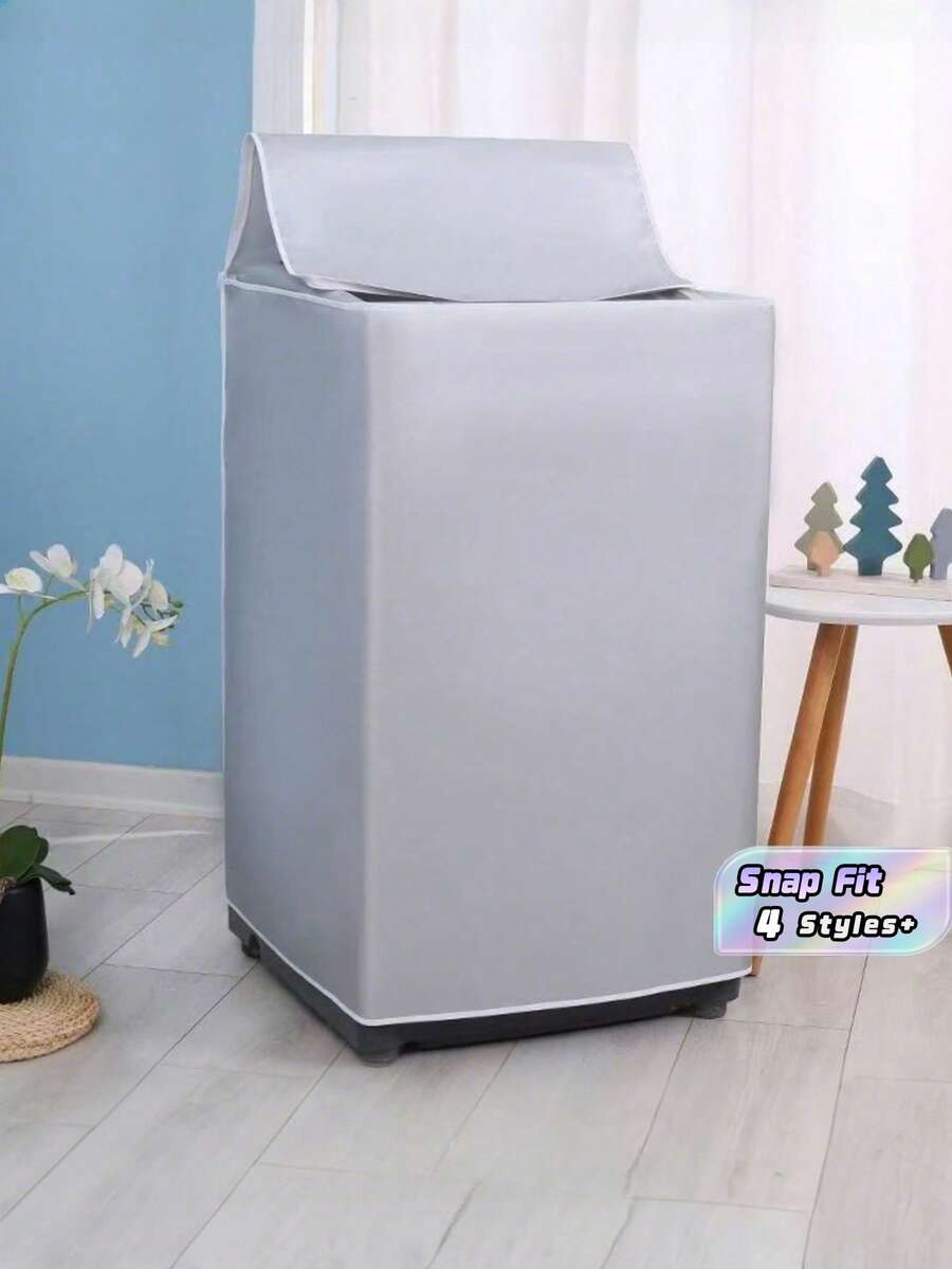 1pc Top Load Washing Machine Cover Made Of Oxford Fabric Waterproof Sunscreen Dustproof And Thickened For School Office Household Travel Bag Organizer Storage,Mutiple-Size - Silver - View 1