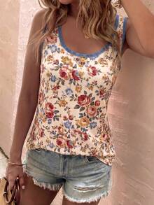 EMERY ROSE Women's Spring/Summer New Arrival Floral Pattern Casual Versatile Tank Top - Multicolor - View 6