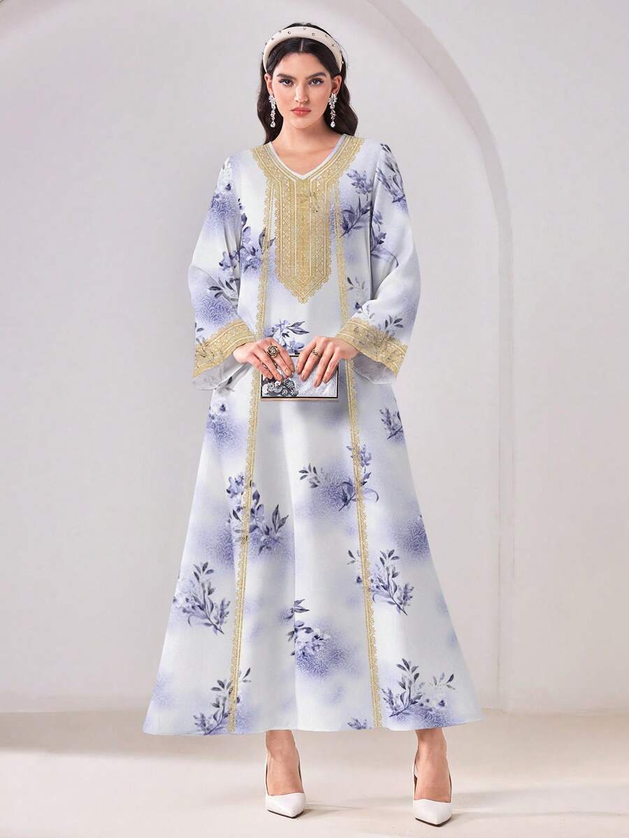 Al Najma 休闲端庄的阿拉伯风格连衣裙 - 彩色 - 查看 1