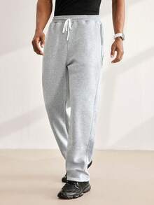 Driftmere Men's Solid Color Drawstring Waist Pocket Casual Sweatpants Father's Day – A Fathers Day Gift Guide - Grey - View 6