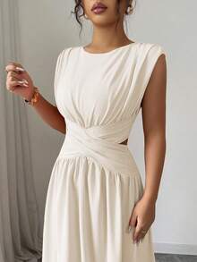 Women Midi Dresses - 杏色 - 查看 4