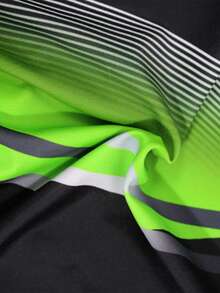 ZELFYO Men's Summer Fashion Contrast Color Drawstring Waist Swim Trunks, Holiday - Green - View 8