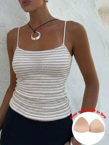 Siren Gaze Camiseta de tirantes ajustada y versátil con rayas para mujer - Multicolor - Ver 2