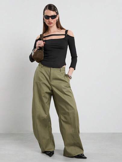 COUREZ Ausgeschnittenes Langarm Jersey Top/Y2K Sommer Outfits für Frauen, Ausgehoutfits Langarm Tops, Casual Outfits, Niedliche Tops, Party Outfits, Festival Tops, Sommerkleidung, Festival Outfits, Frühlingsoutfits für Frauen
