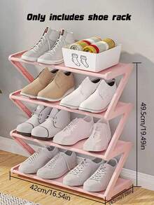 1 buah Rak Sepatu Empat Tingkat Berbentuk Z, Kotak Penyimpanan Individual Plastik, Desain Berbentuk Lengkung, Rak Sepatu Multifungsi, Rak Sepatu Berdiri di Lantai yang Mudah Dirakit, Tidak Membutuhkan Alat, Desain Ringkas, Cocok untuk Ruang Tamu atau Asrama, Dapat Ditumpuk dan Hemat Ruang, Kotak Sepatu, Rak Sepatu Tegak - MultiWarna - View 10