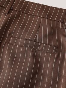 GENTILAND 2pcs Men's Woven Casual Loose Fit Long Sleeve Jacket And Straight Leg Pants Set - Brown - View 12