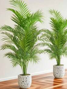 120厘米大型仿真植物，人造棕榈树，热带棕榈叶，仿真棕榈树，高大树木，室内仿真触感塑料龟背竹叶，适用于家居、厨房、户外办公室装饰 - 綠色 - 查看 7