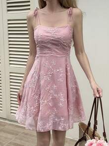 DAZY Đầm croptop không tay ôm eo ngọt ngào dành cho nữ, thích hợp cho mùa xuân và mùa hè. - Màu Hồng baby - Xem 6