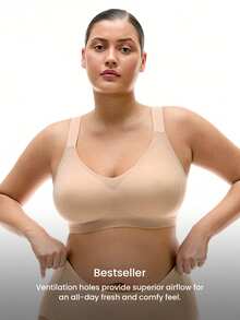LUVLETTE Bra Tanpa Kawat Tanpa Jahitan dengan Dukungan Samping, Bra Santai, Bralette Tanpa Terlihat, Bernapas, Nyaman, untuk Olahraga, Lengket, Dasar, Warna Kulit, Tak Terlihat, Ukuran Bebas - Merah tua - View 3