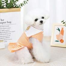 PETSIN Quần áo cho chó, quần áo cho mèo, váy cho thú cưng, bộ sưu tập xuân/hè mới, váy cho cún con, váy công chúa đa năng, họa tiết kẻ sọc, quần áo cho động vật nhỏ, kem chống nắng mát mẻ - Nhiều màu - Xem 9