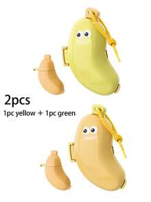 1 pieza Protector de cabezal de cepillo de dientes, Estuche portátil a prueba de polvo con diseño de plátano para almacenar el cepillo de dientes y el tubo de pasta de dientes, Conveniente y pequeño, Fácil de guardar - Multicolor - Ver 9