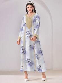 Al Najma 休闲端庄的阿拉伯风格连衣裙 - 彩色 - 查看 3