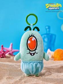 SpongeBob SquarePants | POKOJA LAND 1個 X POKOJA LAND 3D 絨毛吊飾鑰匙圈，藍綠色單眼魚形狀，趣味搞怪設計，可掛在包包、鑰匙、書包上，生日或週年紀念的有趣禮物 - 綠色 - 查看 7