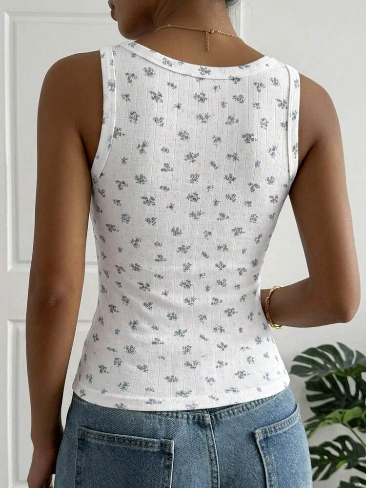 Women's Ditsy Floral Square Neck Fashion Vacation Camisole