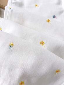 Comfortcana 女款白色刺繡碎花牛仔褲，夏季可愛度假寬腿寬鬆休閒長褲，附口袋，適合音樂節、海灘、生日、鄉村音樂會 - 粉色 - 查看 5