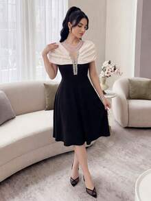 Feyla Đầm lệch vai thanh lịch đính đá lấp lánh dành cho nữ - Nhiều màu - Xem 3