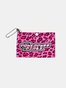 THE POWERPUFF GIRLS X SHEIN 1 件装，豹纹飞行女警图案折叠购物袋，大容量防水手提袋。 - 玫紅色 - 查看 5