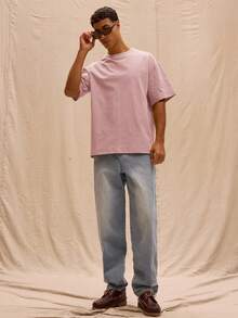 Musero Oversized Palm Tree Graphic Print T-Shirt Streetstyle Spring&Summer - Pink - View 4