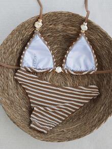 Swim Mod 2026 Spring/Summer New Sexy Halter Strap Bikini Set, Alluring Two Pieces Swimwear - Multicolor - View 2