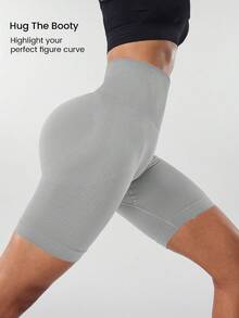 Easithlete Easithlete 女士弹力腰带纯色运动短裤，夏季 - 彩色 - 查看 6