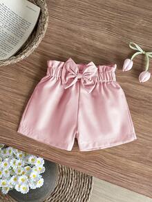 SHEIN 3 chiếc quần short tối giản thường ngày cho bé gái, thích hợp cho mùa hè. - Hồng - Xem 1
