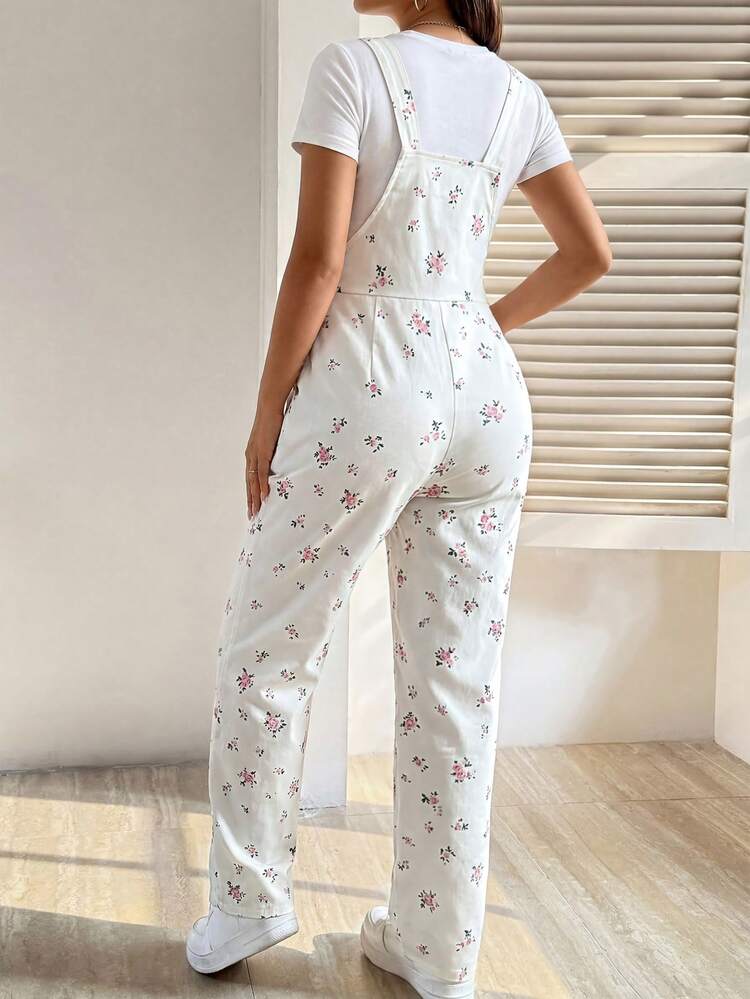 SHEIN Mono de maternidad con estampado floral ditsy - Blanco - Añade 2