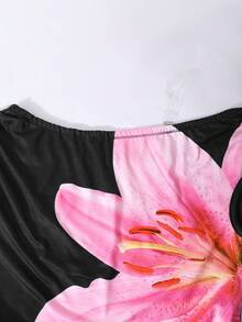 SHEIN Sparklyn 夏季女童无袖长裙，色彩缤纷的水果印花，充满活力，修身剪裁，侧开衩下摆，非常适合外出和拍照！ - 彩色 - 查看 5