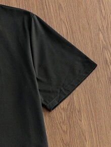 NORVETH 男款 2026 世界盃 T-shirt，休閒寬鬆版型短袖拼接綠黃圖案印花 T-shirt，經典配色足球球衣，透氣不悶汗，訓練、比賽與球迷應援首選，中性款 2026 足球球衣，球迷禮物，球迷服飾，1 件裝 - 黑色 - 查看 5