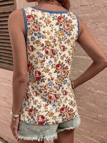 EMERY ROSE Women's Spring/Summer New Arrival Floral Pattern Casual Versatile Tank Top - Multicolor - View 2